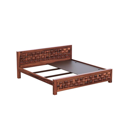 Solid Sheesham Wood King Size Bed Without Storage
