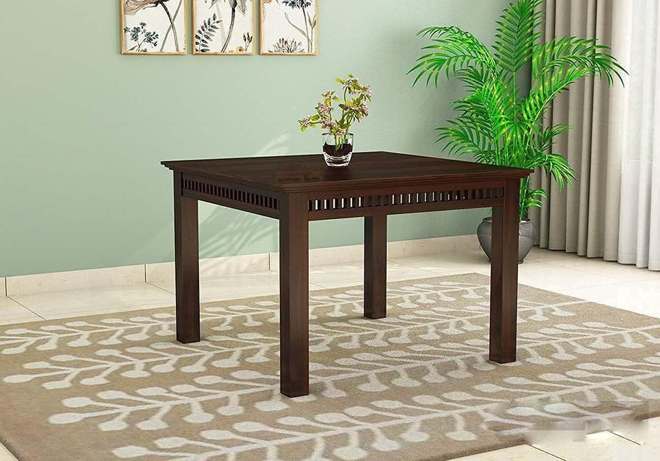Solid Sheesham Wood 4 Seater Dining Table Set for Home & Kitchen
