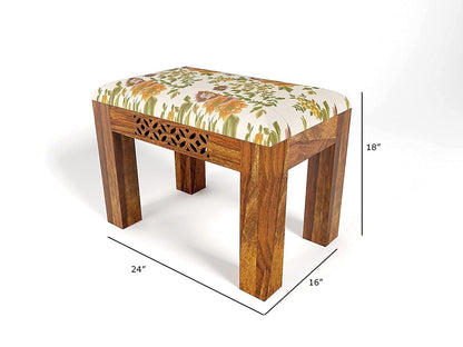 Solid Sheesham Wood 4 Seater Dining Table Set with Bench