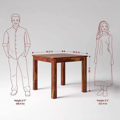 Solid Sheesham Wood 4 Seater Dining Table Set for Home & Kitchen