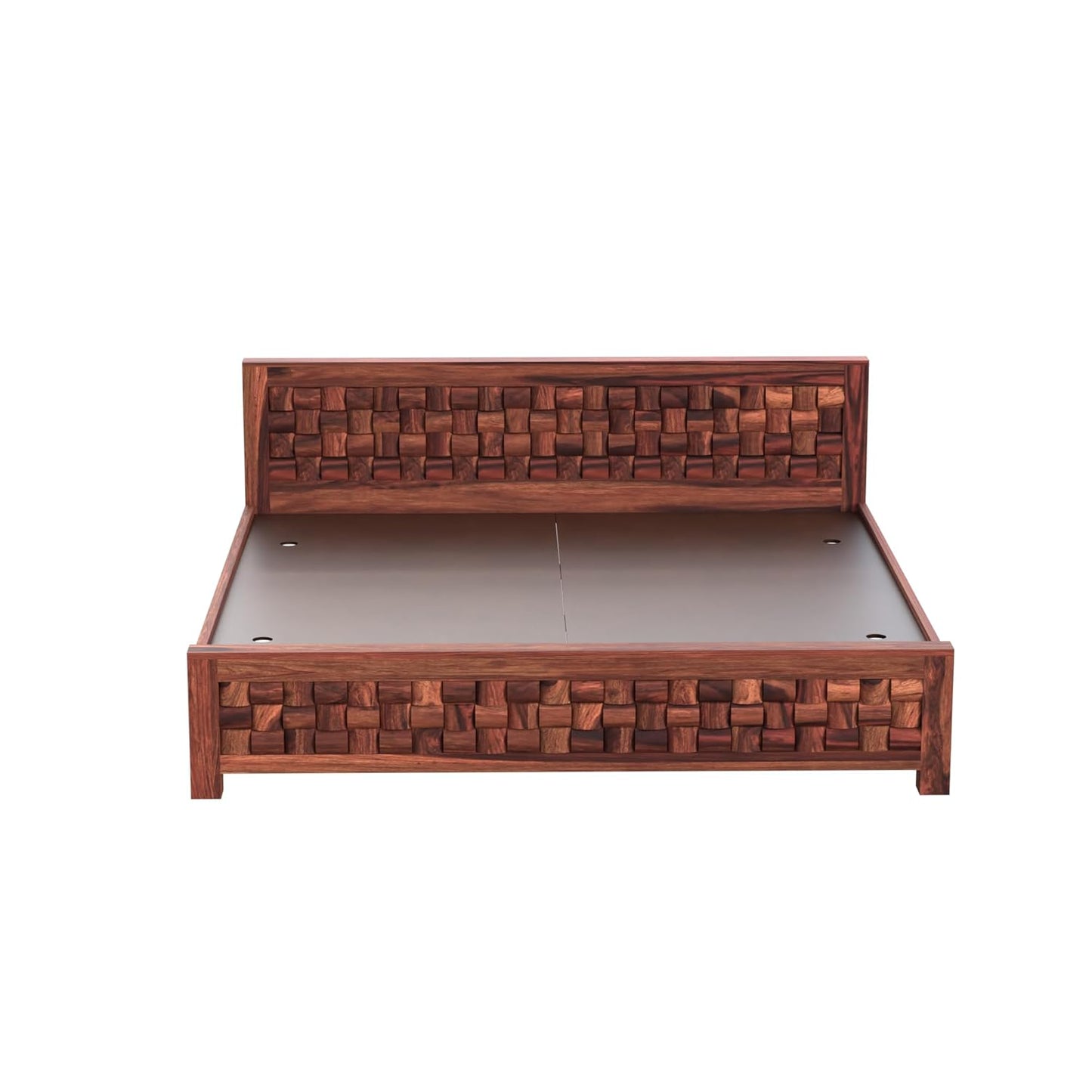 Solid Sheesham Wood King Size Bed Without Storage