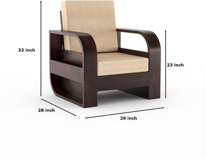 Sheesham Wood Living Room Sofa Set with Storage Armrests ( 3+1+1 )