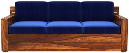 Solid Sheesham Wood Modern 3+1+1 -Seater Wooden Sofa for Living Room