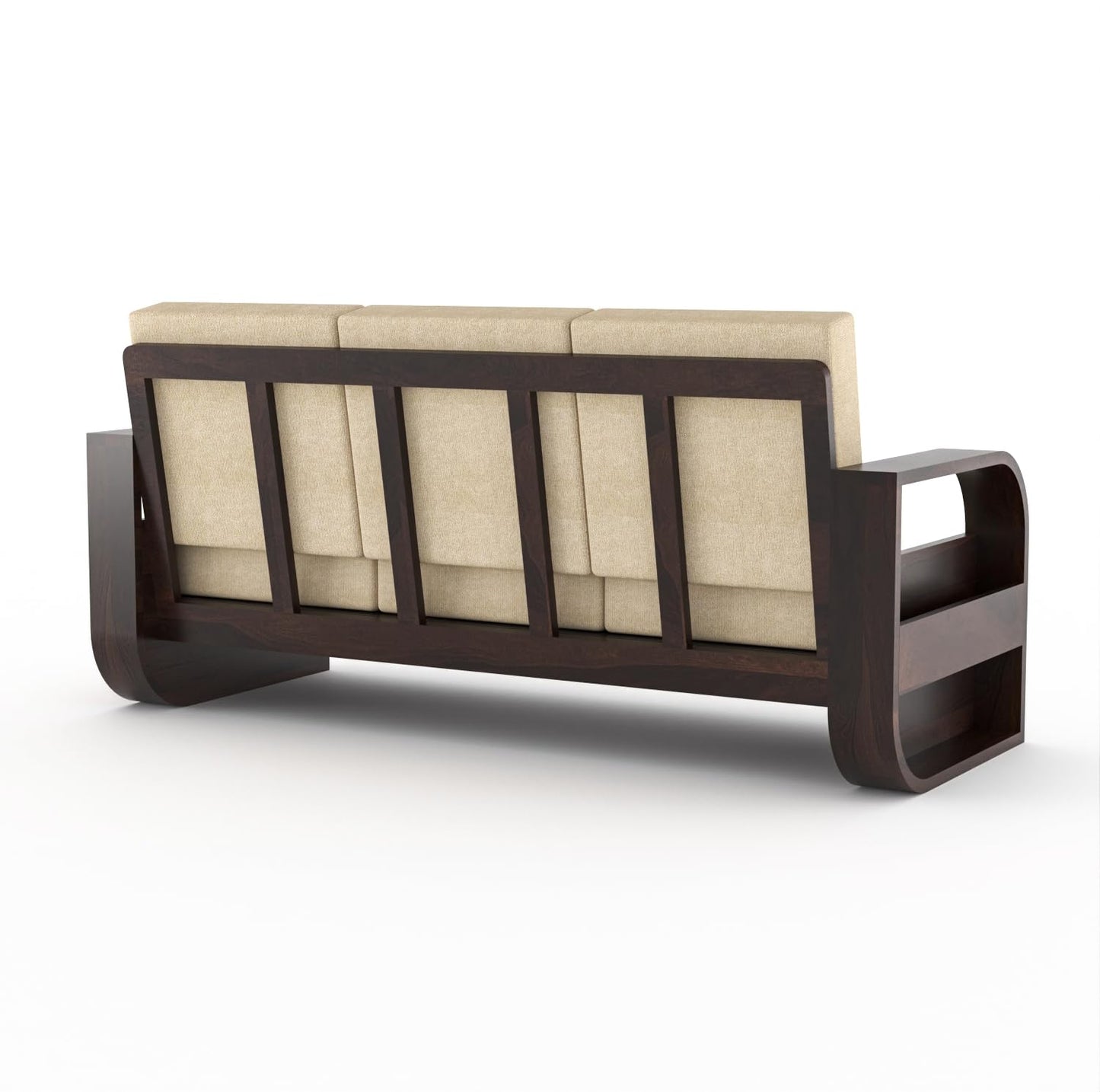 Sheesham Wood Living Room Sofa Set with Storage Armrests ( 3+1+1 )