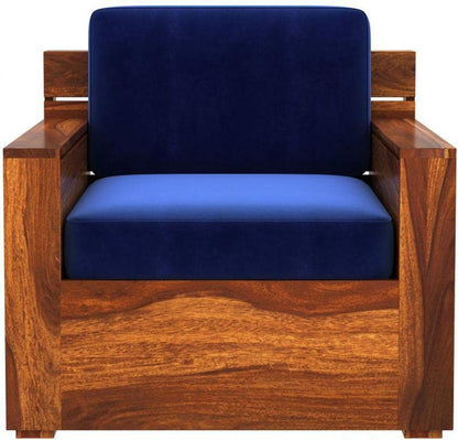 Solid Sheesham Wood Modern 3+1+1 -Seater Wooden Sofa for Living Room