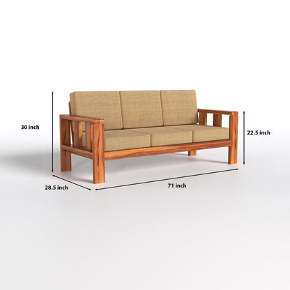 Solid Sheesham Wood Sofa Set 3+2+1 Seater| Modern Living Room Sofa Set