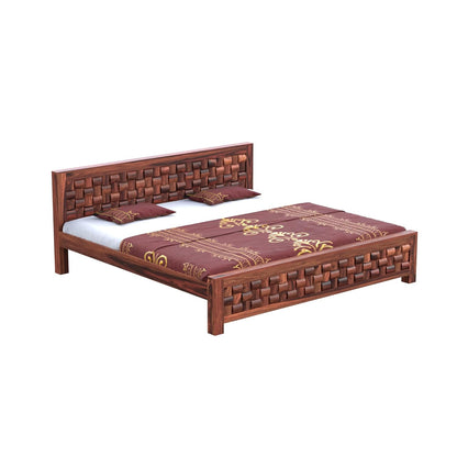 Solid Sheesham Wood King Size Bed Without Storage