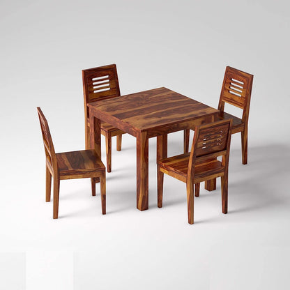 Solid Sheesham Wood 4 Seater Dining Table Set for Home & Kitchen