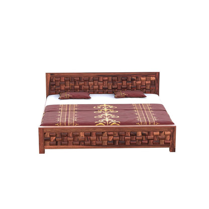 Solid Sheesham Wood King Size Bed Without Storage