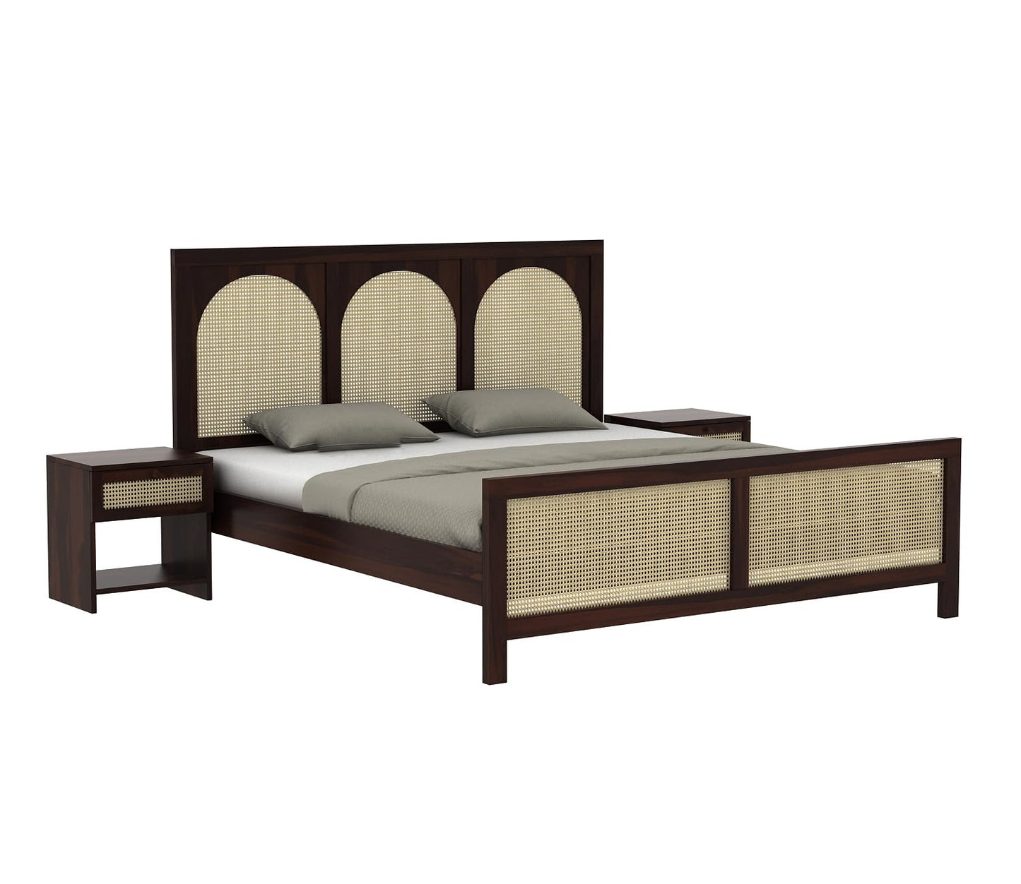 Premium Solid Sheesham Wood queen Size Bed without storage