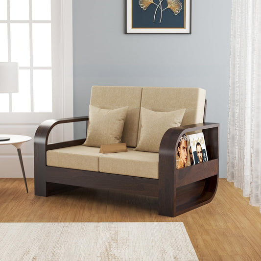 Solid Sheesham Wood 2 Seater Sofa for Living Room