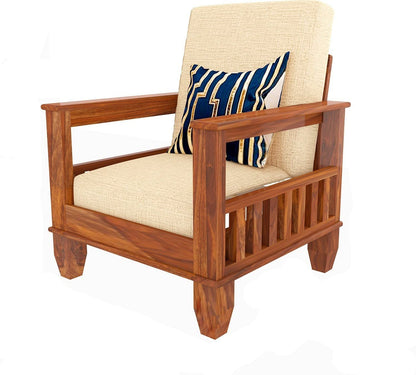 Solid Sheesham Wood Sofa Set (3+1+1) for living room