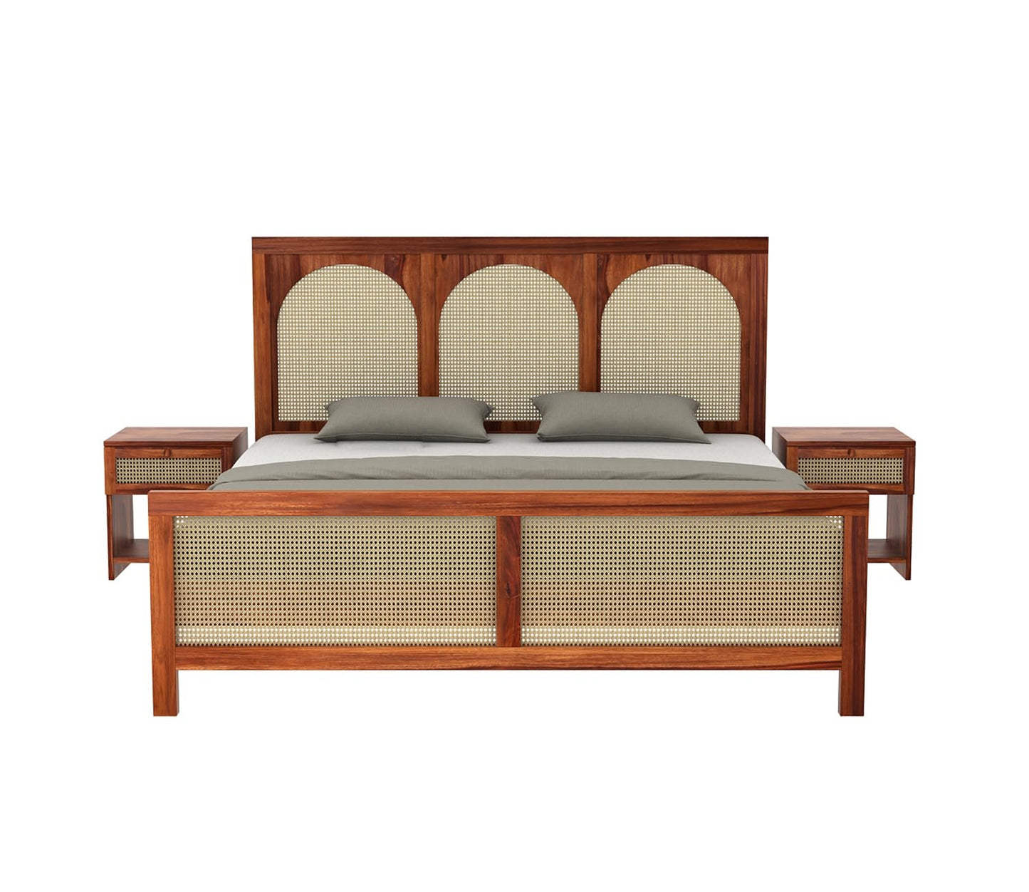 Premium Solid Sheesham Wood queen Size Bed without storage