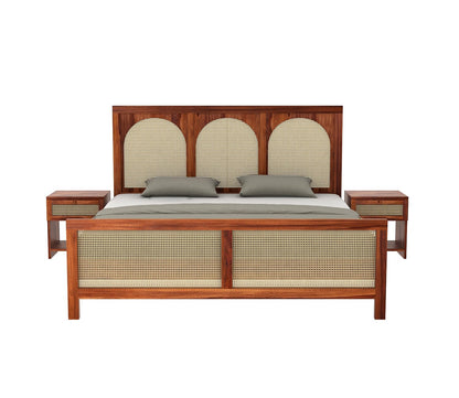 Premium Solid Sheesham Wood queen Size Bed without storage