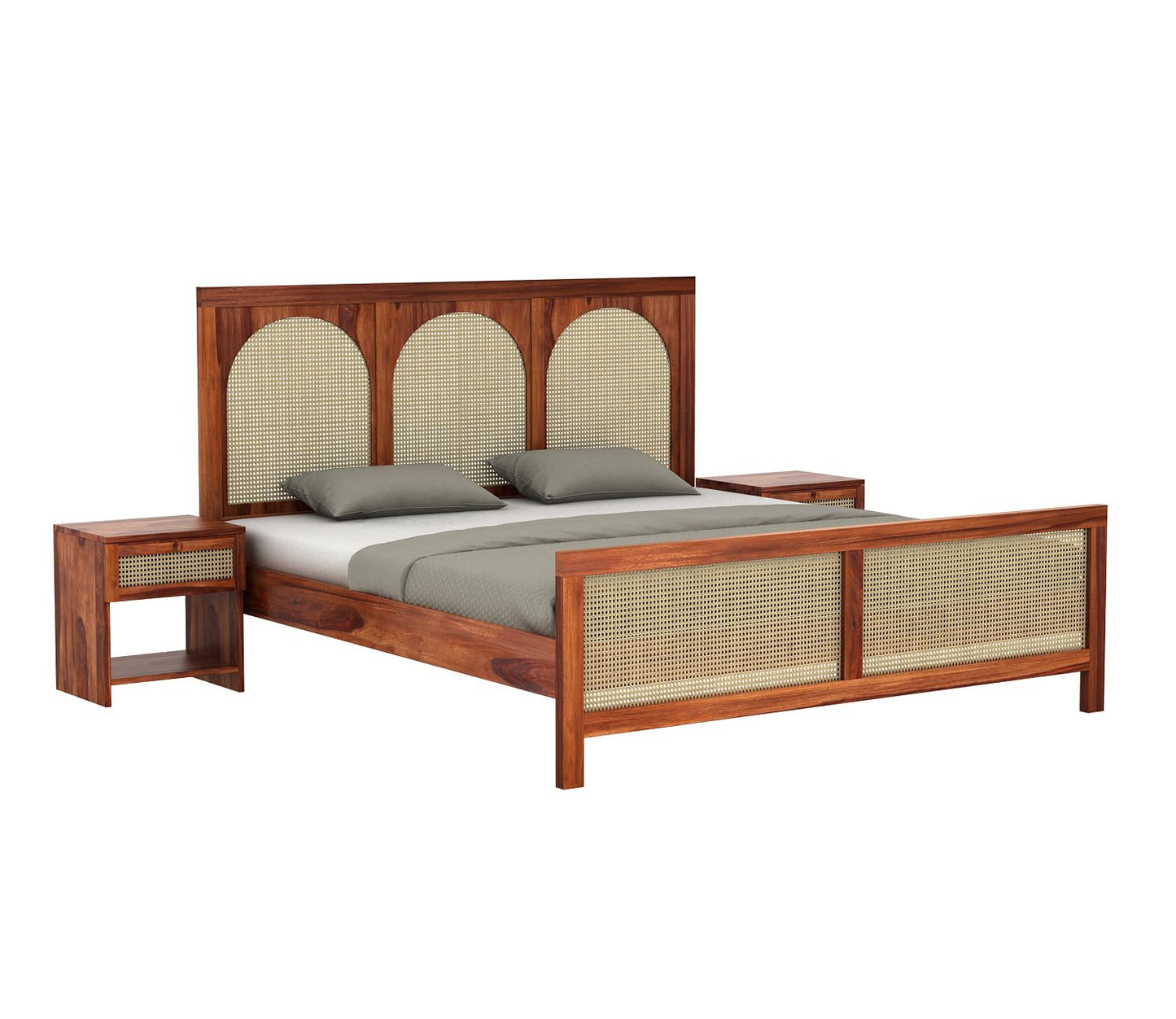 Premium Solid Sheesham Wood queen Size Bed without storage
