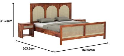 Premium Solid Sheesham Wood queen Size Bed without storage