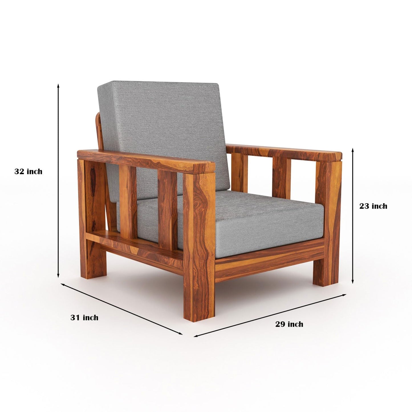 Premium Wooden Sofa Set 5 Seater (3+1+1) | Sheesham Wood