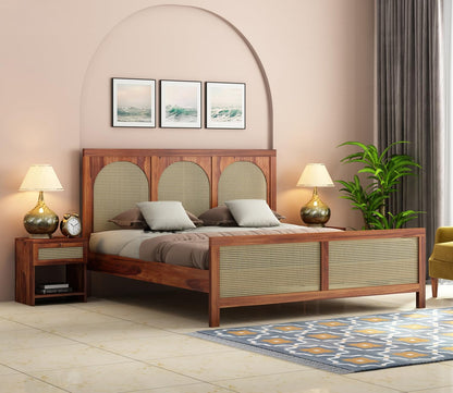 Premium Solid Sheesham Wood queen Size Bed without storage