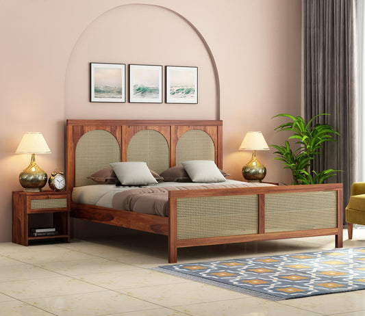 Premium Solid Sheesham Wood King Size Bed without storage